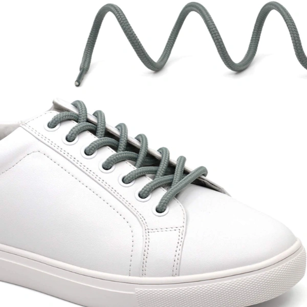 GRAH SANGRAH® (2 Pair) Shoelaces for Thick Round Climbing, Hiking, Boot, Running , Sport Shoes Laces  - 120 cm, Grey